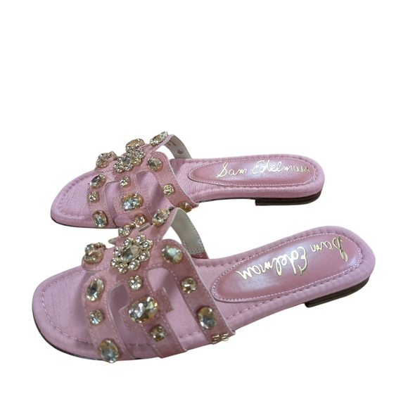 Sam Edelman Bay Ray Embellished Slide Sandal in Pink Size 6.5 - Picture 9 of 9